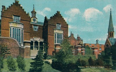 हैरो ओल्ड स्कूल और चैपल, c1910 द्वारा अज्ञात