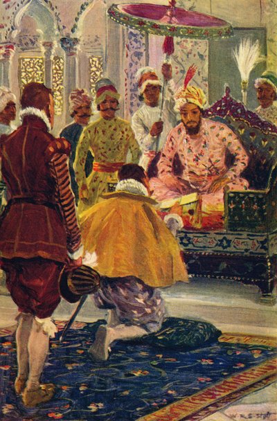 1608 c1912, महान मोगल के लिए हॉकिन्स प्रेजेंटिंग किंग जेमेस लेटर द्वारा अज्ञात