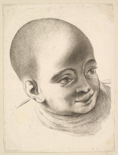एक बच्चे के प्रमुख, Livre de Têtes Gravées dapres F. Boucher et Autres Book of ... से, 18 वीं शताब्दी। द्वारा अज्ञात
