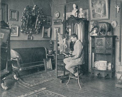 हेनरी गर्वक्स अपने स्टूडियो में, c1897 द्वारा अज्ञात