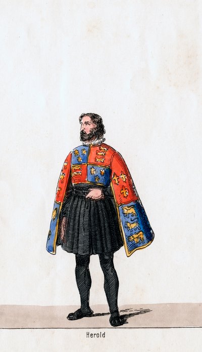 हेराल्ड, कॉस्ट्यूम डिज़ाइन फॉर शेक्सपियर प्ले, हेनरी VIII, 19 वीं सदी द्वारा अज्ञात