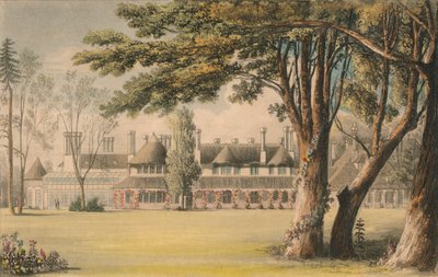 लेज़न, 1823 से देखा गया उनका मेजेस्टीज़ कॉटेज। द्वारा अज्ञात