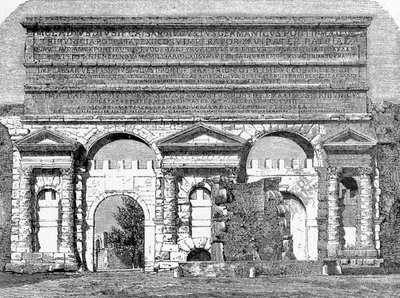 प्राचीन रोम का इतिहास। 1872 पोर्टा मैगीगोर, या पोर्टा नेविया की रोम की नक्काशी द्वारा अज्ञात