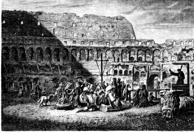 प्राचीन रोम का इतिहास। कालीज़ीयम के अंदर का लेंटन धर्मोपदेश। प्रिंट 1800 द्वारा अज्ञात