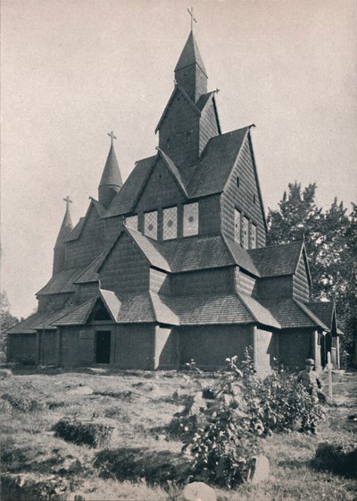 हिटरडाल टिम्बर चर्च, 1914। द्वारा अज्ञात