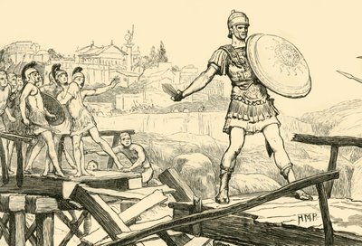 होरियाटस कोक डिफेंसिंग द ब्रिज, 1890। द्वारा अज्ञात