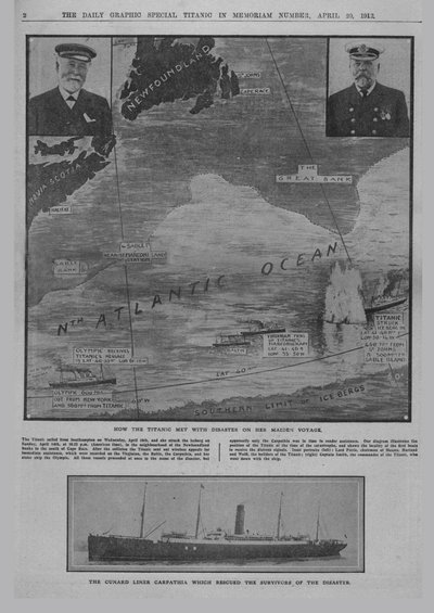 टाइटैनिक कैसे आपदा से मिला ..., और द कूनर लाइनर कार्पाथिया ..., 20 अप्रैल, 1912। द्वारा अज्ञात