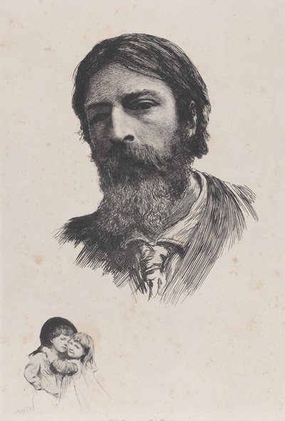 ह्यूबर्ट हेर्कॉमर एआरए और उनके बच्चे, 1879 के बाद। द्वारा अज्ञात