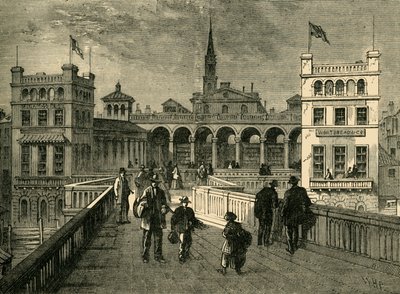 1850, 1881 में ब्रिज से हंगरफोर्ड मार्केट। द्वारा अज्ञात