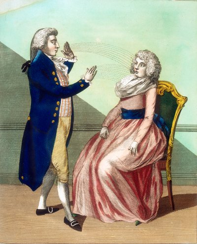 एक रोगी को सम्मोहित करने वाला, c1795 द्वारा अज्ञात