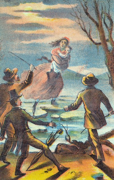 अंकल टॉम्स केबिन, 1870 के नाट्य निर्माण का विज्ञापन करने वाले पोस्टर से चित्रण द्वारा अज्ञात