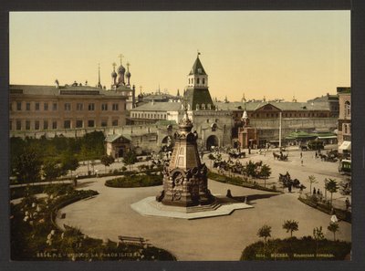 मॉस्को में इलिंस्की वोरोटा स्क्वायर इलिंस्की गेट स्क्वायर, सीए 1895-1900। द्वारा अज्ञात