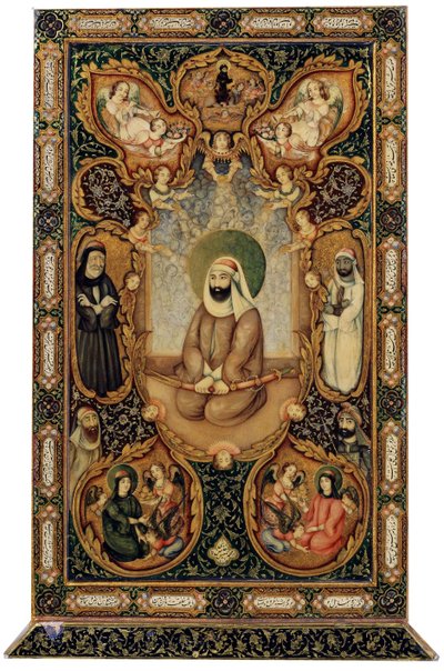 इमाम अली अली अपने बेटों हसन और हुसैन, 1871 के साथ अबी तालिब को इब्न अली। द्वारा अज्ञात