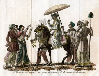 भारतीय शादी की बारात, c19 वीं सदी द्वारा अज्ञात