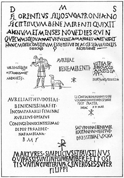 रोम, 1926 में कैटाकॉम्ब्स के शिलालेख द्वारा अज्ञात