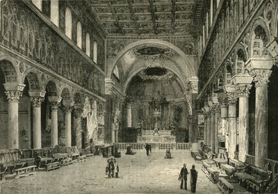 इंटीरियर ऑफ सैन एपोलिनारे नूवो, रवेना, 1890। द्वारा अज्ञात