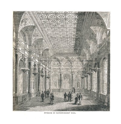 क्लोथवर्क हॉल का इंटीरियर, 1878 द्वारा अज्ञात