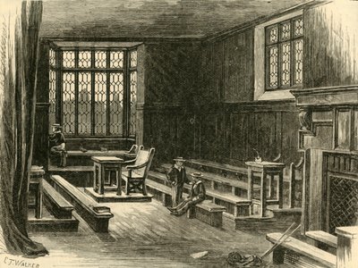 ओल्ड स्कूल-रूम, 1898 का इंटीरियर। द्वारा अज्ञात