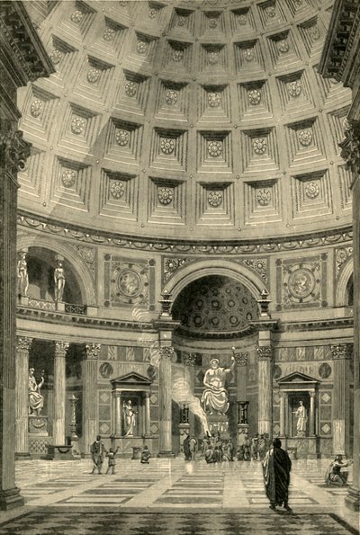 रोम में पेंटहोन का इंटीरियर बहाल, 1890। द्वारा अज्ञात