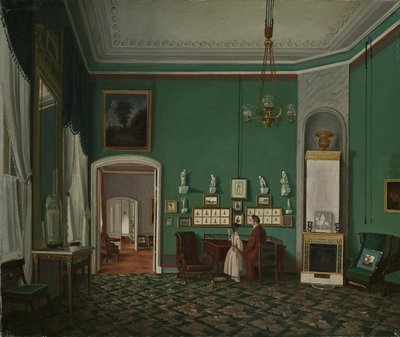 एक Enfilade के साथ आंतरिक, 1830s द्वारा अज्ञात