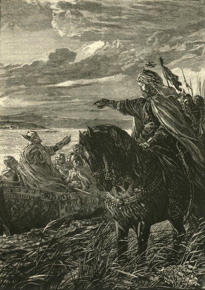 जॉन ज़िमिस और सिवातोस्लाफ़ के बीच साक्षात्कार, 969 ई।, 1890। द्वारा अज्ञात