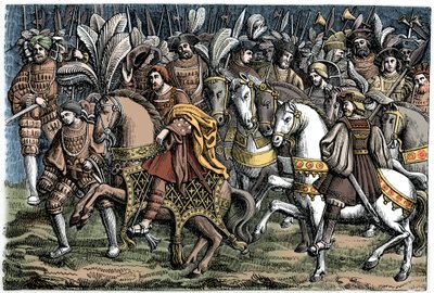 1520, 1870 के कपड़े के क्षेत्र पर फ्रांसिस I और हेनरी VIII के बीच साक्षात्कार। द्वारा अज्ञात