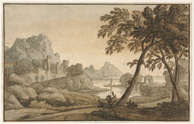 इतालवी लैंडस्केप, 1700s। द्वारा अज्ञात