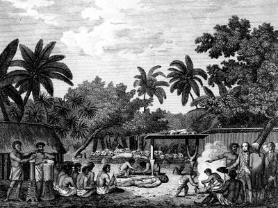 जेम्स कुक, इंग्लिश नाविक, ताहिती ओतहाइट में मानव बलिदान का गवाह c1773 1815 द्वारा अज्ञात