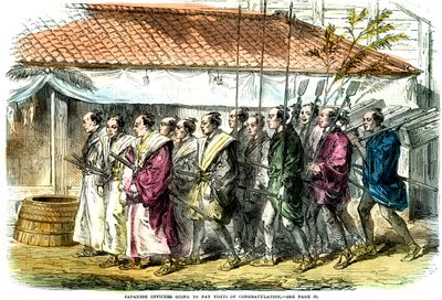 जापानी अधिकारियों को बधाई देने के लिए जापान, 1865 की यात्राओं का भुगतान करने जा रहे हैं द्वारा अज्ञात