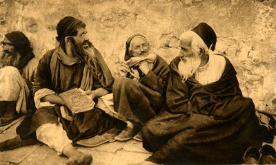 जेरूसलम - यहूदियों की दीवार पर, c1918-c1939। द्वारा अज्ञात