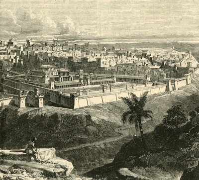 यरूशलेम में ईसा मसीह के समय में, मंदिर को हेरोड द ग्रेट, 1890 द्वारा बहाल किया गया। द्वारा अज्ञात