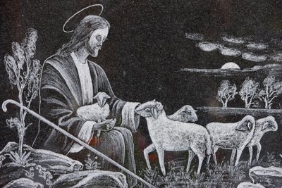 यीशु अच्छा चरवाहा, सेंट-निकोलस डी वेरोस, फ्रांस द्वारा अज्ञात