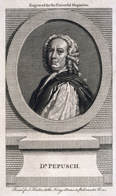 जोहान क्रिस्टोफ पेपुश, जर्मन संगीतकार और संगीत सिद्धांतकार, c 1725 द्वारा अज्ञात