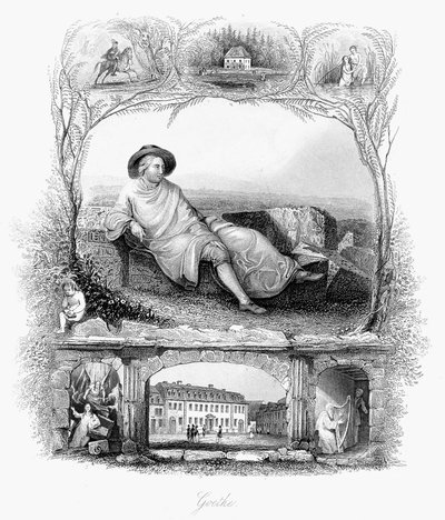 जोहान वोल्फगैंग वॉन गोएथे, जर्मन कवि, नाटककार और वैज्ञानिक, c1860 द्वारा अज्ञात