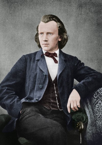 जोहान्स ब्रहम 1833-1897, जर्मन संगीतकार और पियानोवादक, c1866 द्वारा Unbekannt