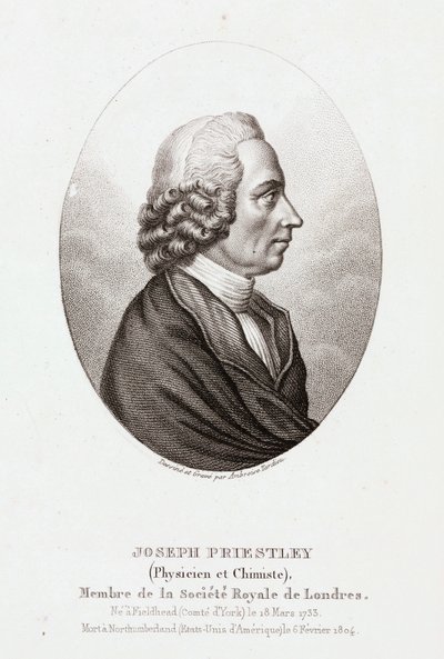 जोसेफ प्रीस्टली, अंग्रेजी-अमेरिकी धर्मशास्त्री और रसायनज्ञ, c 1780 द्वारा अज्ञात