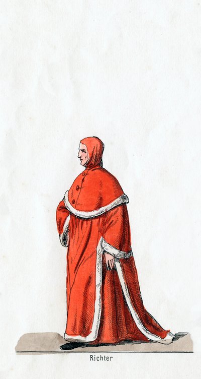 न्यायाधीश, शेक्सपियर के नाटक के लिए वेशभूषा डिजाइन, हेनरी VIII, 19 वीं शताब्दी द्वारा अज्ञात