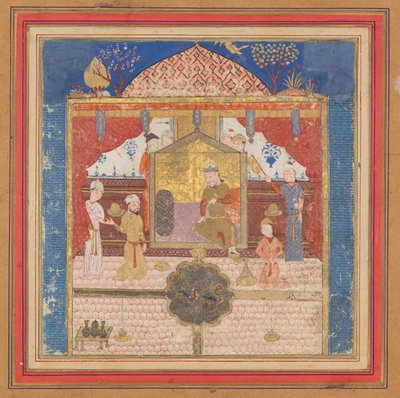 Khusrau Parviz before his Father Hurmuzd , Folio from a Shahnama..., ca. 1430-40.  द्वारा अज्ञात