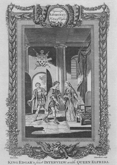 क्वीन एल्फ्रिडा के साथ राजा एडगर का पहला साक्षात्कार, c1787 द्वारा अज्ञात