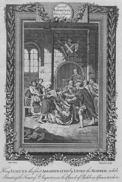 राजा एडमंड ने लीफ द रॉबे द्वारा पहली हत्या की, c1787 द्वारा अज्ञात