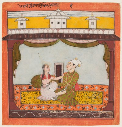 ज़ेनाना में राजा और रानी: संध्या रागिनी, भैरव की पत्नी ..., c1690-95। द्वारा अज्ञात