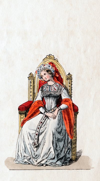 लेडी-इन-वेटिंग, कॉस्ट्यूम डिज़ाइन फॉर शेक्सपियर प्ले, हेनरी VIII, 19 वीं शताब्दी द्वारा अज्ञात