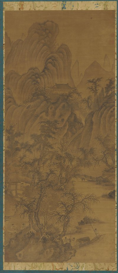 फार्म इमारतों और आकृतियों के साथ लैंडस्केप, 1368-1644। द्वारा अज्ञात
