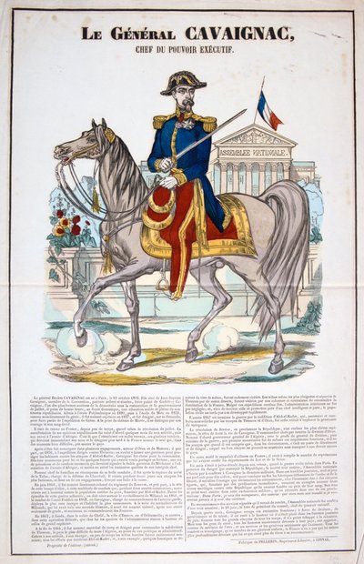 जनरल कैविग्नैक 28 जून, 1848, फ्रांस। रंग लिथोग्राफ। निजी संग्रह द्वारा अज्ञात