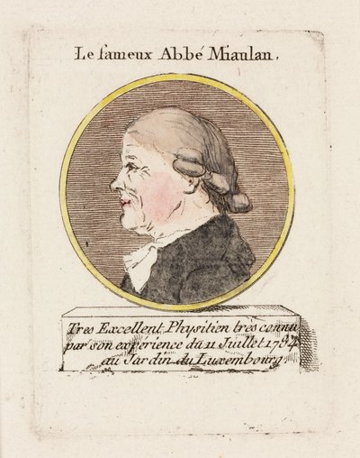 प्रसिद्ध अब्बे मियाउलन ', c 1784 द्वारा अज्ञात