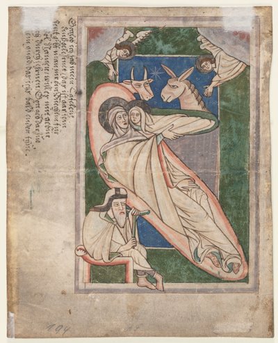 एक Psalter से लीफ: Nativity verso, 1200s की शुरुआत में। द्वारा अज्ञात