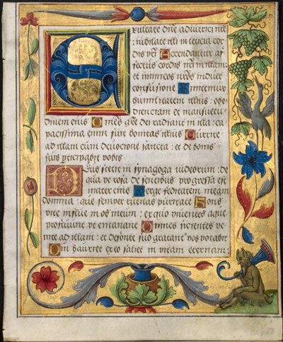 एक Psalter और प्रार्थना से पत्ता: प्रारंभिक सीमा के साथ प्रारंभिक ई ... रेक्टो, सी। 1524। द्वारा अज्ञात