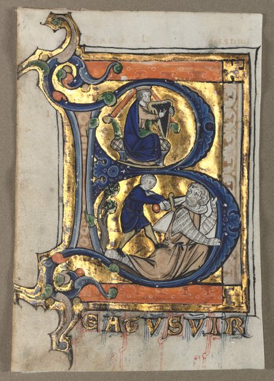 एक Psalter सात से उत्साहित पत्तियां, सी। 1260। द्वारा अज्ञात
