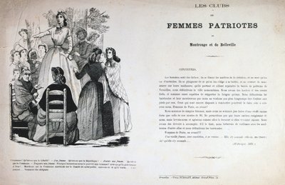 द क्लब ऑफ़ विमेन पैट्रियट्स, पेरिस कम्यून, 1871। द्वारा अज्ञात
