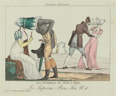 पोक बोनट के साथ वन-ऑन-वन इनविजिबल्स वन-ऑन-वन, सी। 1805. द्वारा अज्ञात